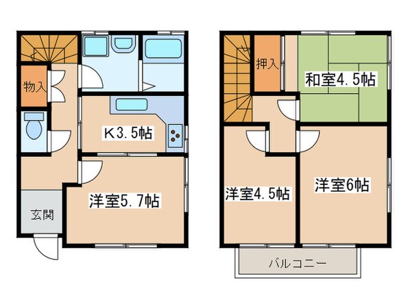 ひかりハイツＢの物件間取画像